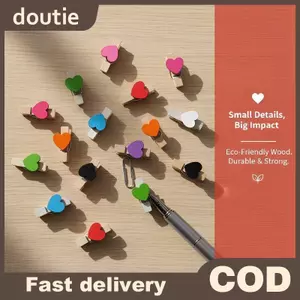 Doutie 50 Chiếc Gỗ Hình Trái Tim Kẹp Ảnh Nhiều Màu Sắc Chốt Cho Giấy Ghi Nhớ Treo DIY Trang Trí Nhà VN