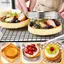 Luckyew 5 Chiếc Tròn Thép Không Gỉ Tart Nhẫn Chịu Nhiệt Đục Lỗ Khuôn DIY Mousse Trái Cây Bánh Tartlet Donut Khuôn Dụng Cụ Nhà Bếp TQ