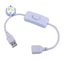 4BKI usb Switch Cable Trắng DC Switch Cable 5.5 * 2.1 DC Switch Cable Light Bar Switch Cable Black