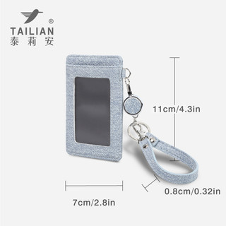 Móc Khóa Thẻ Xe Buýt Ví Nữ Họa Tiết Denim Vải PU Nhân Viên Văn Phòng ID Tên Thẻ Lưu Trữ Ví