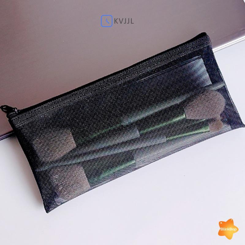 [KvJJL-t] Túi đựng đồ trang điểm Lipsti Bàn chải trang điểm Túi đựng bút chì lưới trong suốt dành cho học sinh Ins Hộp đựng mỹ phẩm du lịch dành cho nữ mới