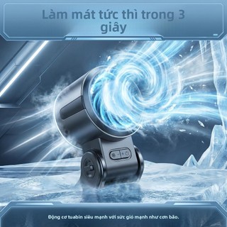 Quạt Turbo siêu cầm tay 2026, Làm mát tức thì, Tuổi thọ pin lâu trôi, Quạt bàn xoay cổ ba trong một