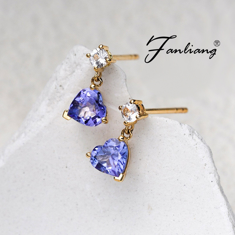 Bông tai bạc thạch anh tím tự nhiên S925