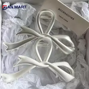AN.MART 2023 Móng Vuốt Kim Loại Kẹp Nơ Nút Thắt Cá Mập Kim Loại Kẹp Tóc Bạc Phong Cách Vuốt Tóc Tiên Tiến Đa Năng Ba Đầu Thìa Trang Trí Tóc Mũ Đội Đầu VN