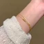 Vòng tay dây chuyền BRBRAA, Vòng tay bạc nhẹ hai lớp, Thời trang Hàn Quốc Màu bạc mịn Pulseras Mujer Quà tặng bé gái