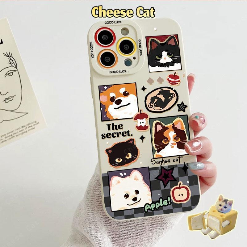 Ốp điện thoại hình chó mèo ngộ nghĩnh cho iPhone 14 13 15 Plus 11 12 16 17 Pro Max XR Xs Max 7Plus 6 8 SE