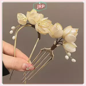 JRP Thanh Lịch Vintage Hợp Kim Kẹp Tóc Thiết Kế Mộc Lan Phụ Kiện Tóc Kiểu Tóc Tăng Cường Trang Trí Mũ Hairb JRP