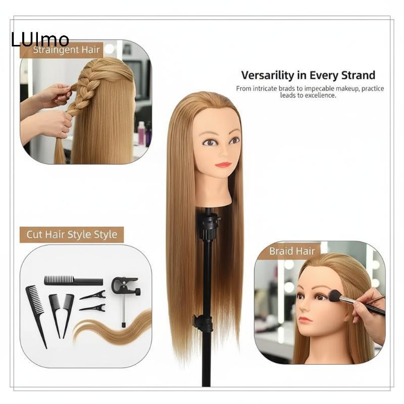 Đầu Mannequin LUImo với tóc tổng hợp 26 Inch bền để đào tạo trường làm đẹp lâu dài SBS