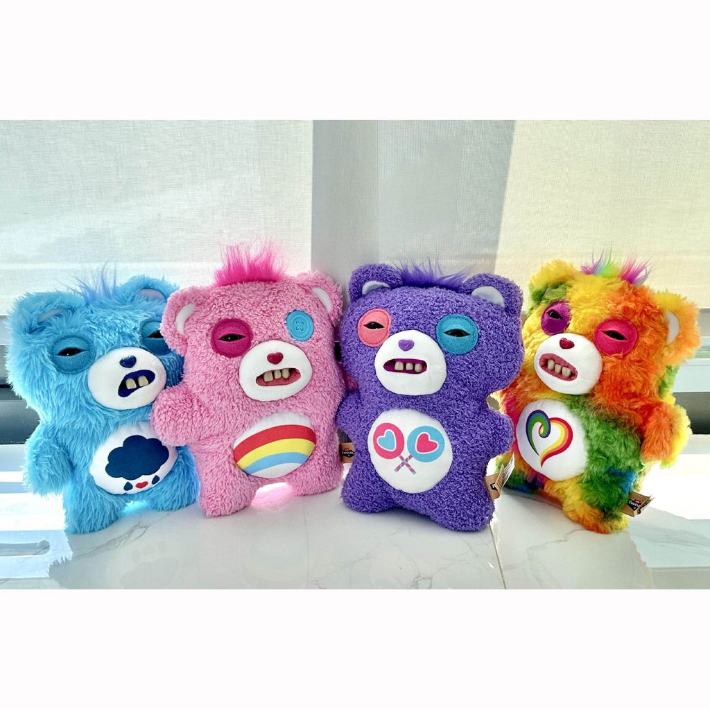 SQ5 Fugglers x Care Bears Plushie Share Cheer Bear Xấu xí Quái vật dễ thương Hộp mù sang trọng Túi búp bê quyến rũ QS5