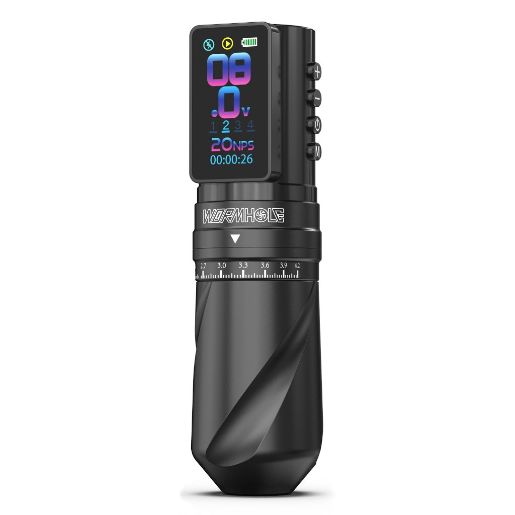 Máy xăm không dây với 7 nét có thể điều chỉnh & Pin 2300mAh - Chế độ bình thường / Khởi động nhảy / Chấm