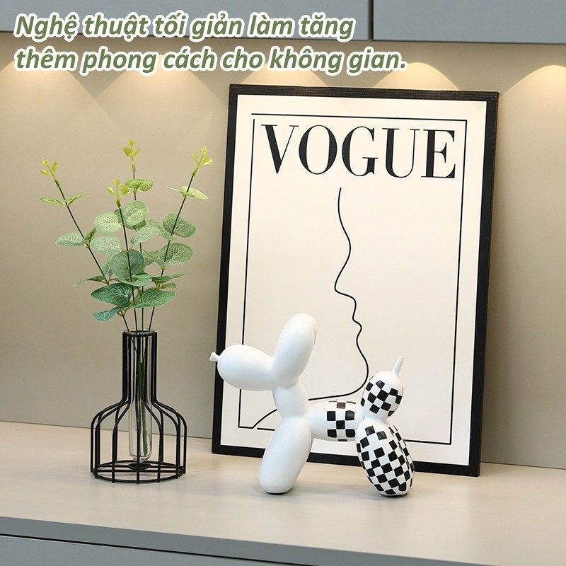 Bộ 2 Tranh Decor Vogue Đen Trắng–Để Bàn/Treo Tường,Gỗ Ép Chắc Chắn,Trang Trí Phòng Khách Phòng Ngủ