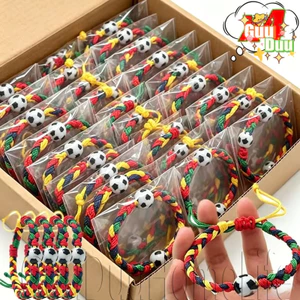 Vòng tay có thể điều chỉnh chủ đề bóng đá - dành cho bữa tiệc, trang phục hàng ngày - Phụ kiện trang sức - Vòng tay tưởng niệm người hâm mộ - Dây bện đầy màu sắc với mặt dây chuyền bóng đá / Giao hàng miễn phí