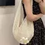 ECK Nữ Bện Túi Phong Cách Hàn Quốc Đeo Vai Túi Lười Phong Cách Dệt Kim Rỗng Hoa Đi Biển Túi HOT