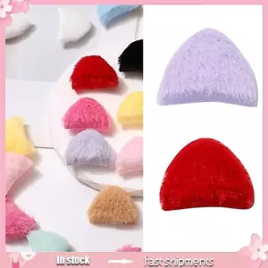 YOI 10 Chiếc Tai Mèo Con Táo Lông Thú Tai Charm 2 5x3cm Cho Đồ Chơi Nhồi Bông Handmade Búp Bê Băng Đô Quần Áo Embellishhm