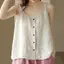 Áo yếm không tay bằng vải lanh Cotton Kích thước lớn Loose Phiên bản cổ điển Mùa hè Văn học Nhà bên trong bên ngoài hàng đầu