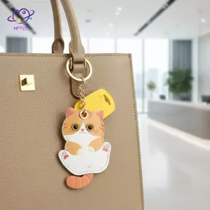 HFTOY AirTag Da PU Móc Khóa Giá Đỡ Thanh Lịch Dễ Thương Charm Móc Khóa Phụ Kiện Bền Đẹp Cho Bapa Vali Xe Đạp ~
