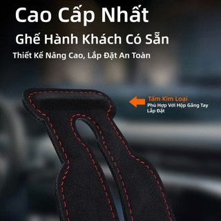 SEAMETALTAL Móc Treo Ghế Ô Tô Đa Năng Móc Đôi Da Lộn Cao Cấp Gắn Sau Ghế Xe Hơi 15KG Phụ Kiện Ô Tô