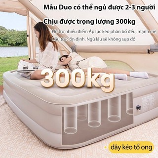 Nệm hơi tự bơm, đệm hơi chống ẩm, dùng cho nhà ở & dã ngoại (Tặng kèm gối và bơm điện)