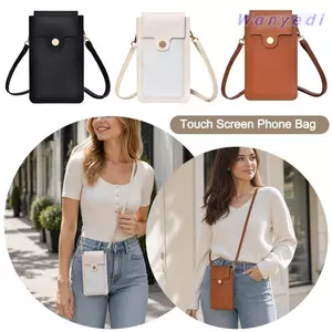 WANYEDI Túi Điện Thoại Màn Hình Cảm Ứng, Ví Da PU RFID Chống Trộm Ví, Dây Kéo Thời Trang Nắp Túi Đeo Vai Đa Năng Dung Tích Lớn Cho Nữ