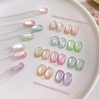 Miss Gooey Cloudy Gel Móng Tay Trắng Trong Suốt Lụa Thủy Tinh Hạt Quang Trị Liệu Cho Tiệm Nghệ Thuật