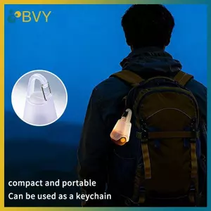 Đèn cắm trại Mini BVY LED Đèn pin di động có thể sạc lại Đèn trắng và đỏ chống nước Cắm trại ngoài trời Đèn khẩn cấp đi xe đạp.