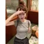 Áo thun ngắn tay màu xám chấm bi cho nữ mùa hè Phong cách mới Slim Sweet Spicy Short Top Women