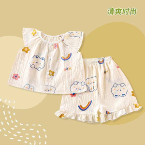 Shop Bé Gái Bộ Đồ Ngủ Mỏng Tay Ngắn Phù Hợp Với Trẻ Em Bé Gái Thời Trang Cho Bé Quần Áo Nhà Dễ Thương