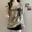Mùa Hè 2026 Phong Cách Mới Của Mỹ Retro Rách Rời Vai Xếp Ly Áo Thun Ngắn Tay Rời Top INS