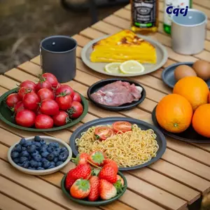 Đĩa cắm trại CQCJ, Dao kéo dã ngoại cổ điển bằng hợp kim nhôm S / M, Đĩa ăn có thể sưởi ấm Cắm trại ngoài trời
