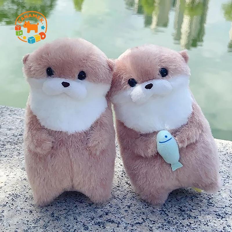 CANAMEK Dễ Thương Otters Giữ Cá Sang Trọng Móc Khóa Nhẹ Treo Mặt Dây Đạo Cụ Cho Túi Đi Học Ví Chìa Khóa CSF