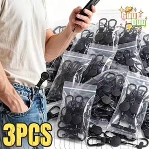 Móc khóa khóa kéo dễ dàng - Dây đeo chống mất điện thoại ngoài trời - Huy hiệu ID Reel Carabiner - để đi bộ đường dài, đi xe đạp - Dây buộc điện thoại chống trộm có thể thu vào / Giao hàng miễn phí