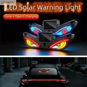 OUSXA Devil Eyes Đèn cảnh báo LED ô tô, Đèn cảnh báo ô tô hiển thị năng động không dây, Đèn rung trang trí ô tô trên cốc hút Đèn LED ô tô