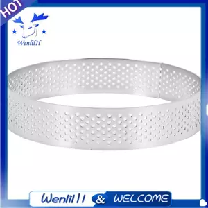 4 Vòng Tròn Porous Tart Vòng Đáy Tháp Bánh Khuôn Chịu Nhiệt Đục Lỗ Bánh Mousse Nhẫn, 10cm