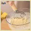Máy đánh bột bằng thép không gỉ B & N có tay cầm bằng gỗ mịn Bột chua & Bánh mì trộn bột Đan Mạch Dụng cụ làm bánh mì.
