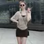Áo thun ngắn tay ba mảnh phong cách Hot Girl + Áo yếm quấn ngực + Áo dáng rộng Bộ đồ mặc mỏng hơn mùa hè