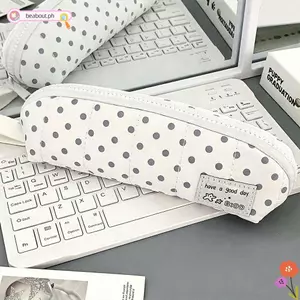 Bút chì BEABOUT, Túi đựng bút công suất lớn thiết kế chấm bi, Túi đựng bút chì cầm tay tối giản