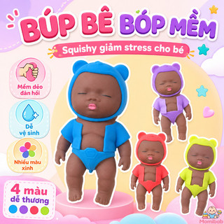 Búp bê bóp mềm squishy – Giảm stress cho bé – Mềm dẻo, đàn hồi chậm – Dễ vệ sinh – Đồ chơi xả stress tiện lợi