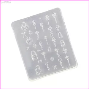 VIC Nail Art Silicone Mold Lock Key Theme Dụng cụ đào tạo làm móng tay Đồ dùng làm móng tay