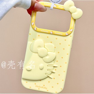 Dễ Thương Toàn Màn Hình Tình Yêu Silicon Mặt Lớn Mèo Nơ Ốp lưng Thích Hợp Cho iPhone17 16 15 14 13 Pro Max Chống Sốc Bảo Vệ Camera Ốp Lưng Mềm Chống Rơi