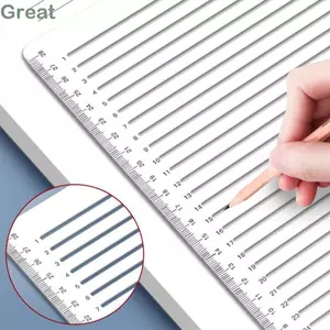 Bản mẫu thước lớn, Viết dòng thẳng Đồ dùng viết thư pháp stencil, Phong bì trong suốt bằng nhựa chất lượng cao Giải quyết stencil Bài tập về nhà