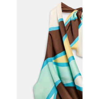 Áo Vest cổ dây xếp li in hình ZA 2858339