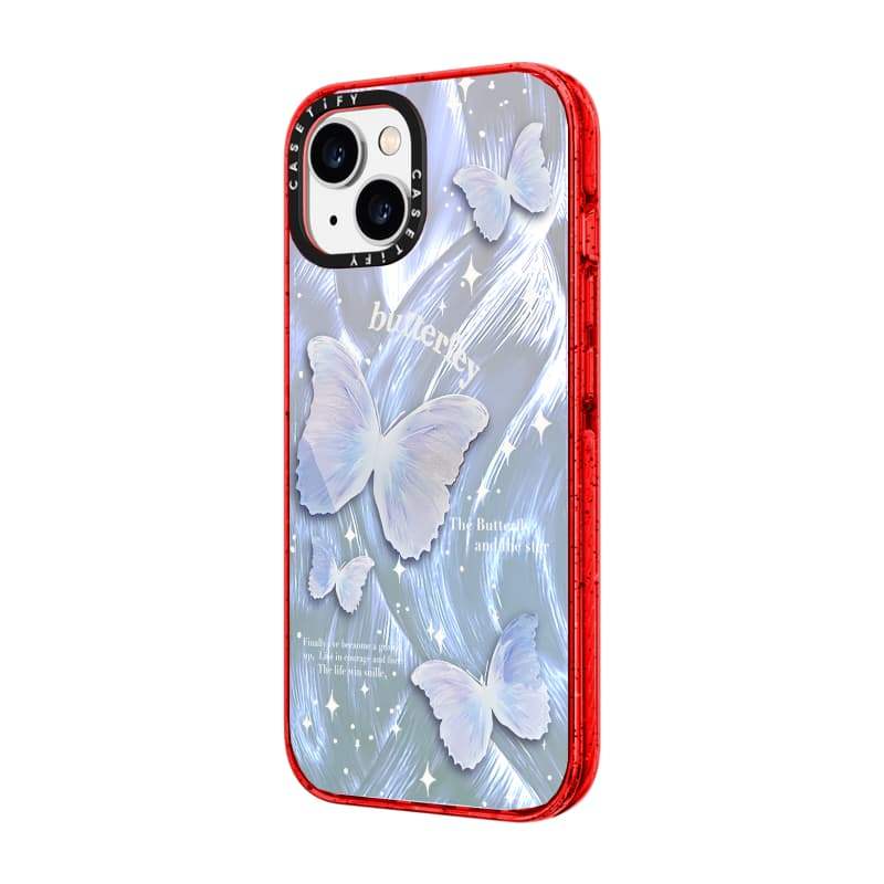 CASECASE X Bướm Cam / Đỏ / Perri Bộ Sưu Tập Kẹo Tím Màu Trong Suốt Cứng Từ Hút Tác Động Cho Apple IPhone 13 14 15 16 17Pro Max Plus Có Hộp