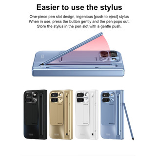 Ốp Lưng Cho Google Pixel 10 9 Pro Gấp Tích Hợp Đứng Bút Khe Cắm Stylus Ống Kính Bản Lề Bảo Vệ Chống Sốc Kính Cường Lực