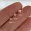 ECK 3 Cái / bộ Bốn Cánh Hoa Zircon Bông Tai Đính Hoa Dành Cho Nữ Nhỏ Cổ Điển Đa Năng Khuyên Tai 3 / 4 / 5 Mm HOT