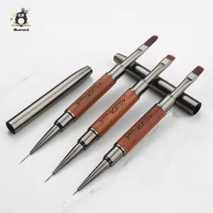 Bút keo dán móng tay hai đầu bằng gỗ đàn hương UV Gel Brush Nail Art Painting Extension Gel Nail Line Brush Dụng cụ làm móng tay Mới