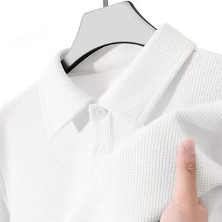 Áo sơ mi polo nam GKSSS tay ngắn màu trơn Nhật Bản họa tiết dứa đơn giản thoáng khí