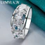 URMYLADY Bạc 925 Hình Bầu Dục Zircon 7-10 # Nhẫn Nữ Tiệc Cưới Thời Trang Quyến Rũ Trang Sức