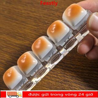 FEASTLY Fidget Móc Khóa, DIY Phím Bàn Phím Nút Ngón Tay Nắp Bàn Phím, Giảm Căng Thẳng Keycap Hấp Bánh Mì Nút Keycap Móc Khóa Người Lớn