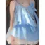Bầu Không Khí Đẹp Nhỏ Tươi Bộ Đồ Thời Trang Nữ Mùa Hè Phong Cách Mới Ngọt Cay Không Tay Top Lông Tơ Váy Hai Mảnh Phù Hợp Với