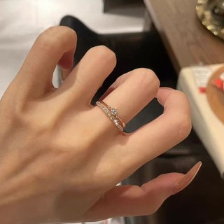 🥰Nhẫn ngón trỏ thanh lịch đơn giản thích hợp đeo chồng, nhẫn vòng siêu mảnh đá lấp lánh phong cao cấp nữ